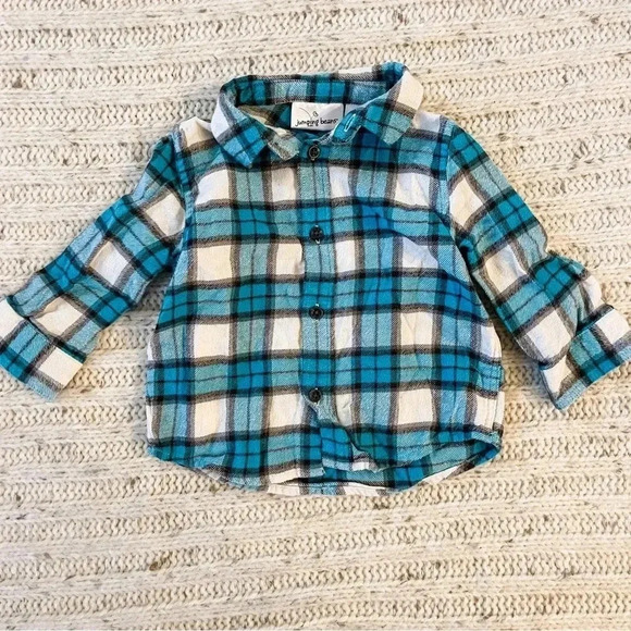 Jumping Beans 9-12 months button down blue flannel shirt​ - Picture 1 of 3